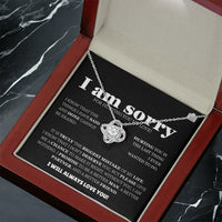 I am sorry - Love Knot Necklace - Apology Gift Set - SLDDL0126 - Sunshine Letters Co