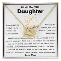 To My Beautiful Daughter - Interlocking Hearts Necklace Gift Set - SLDDL0046 - Sunshine Letters Co