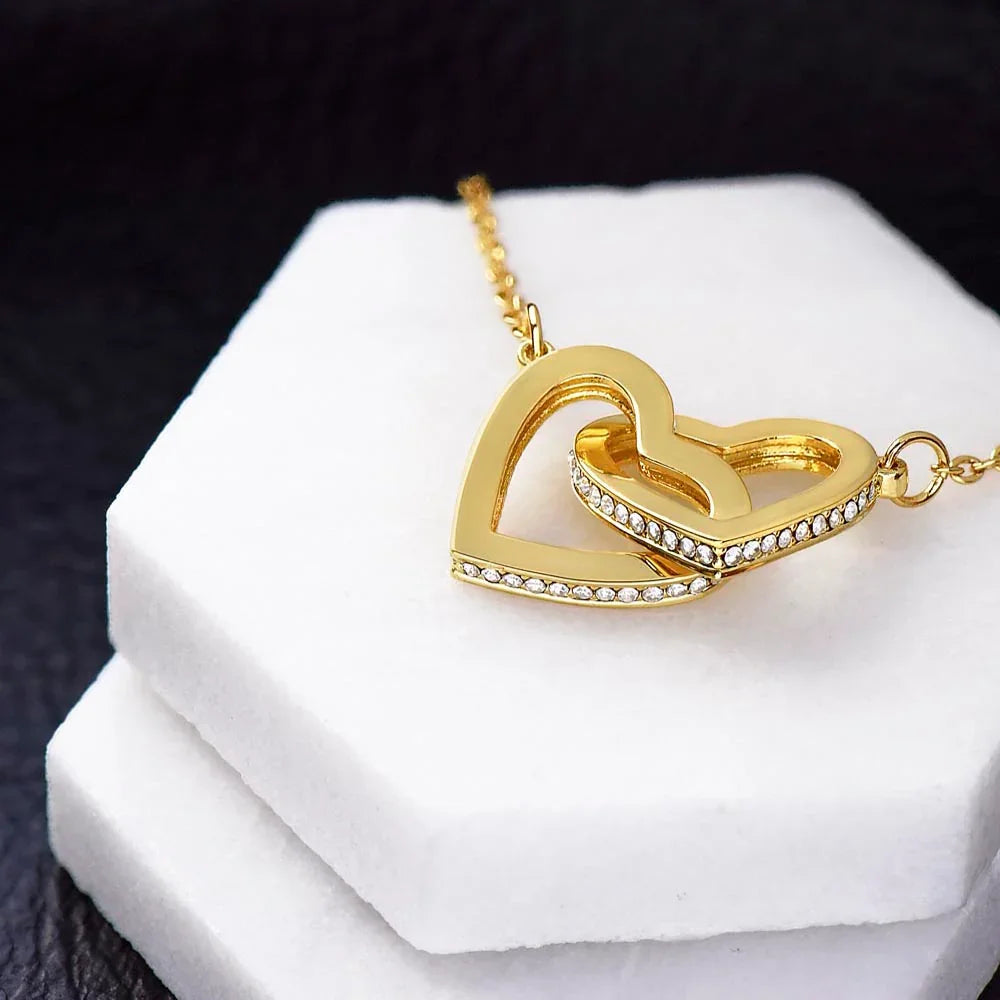 To My Dearest Love - Interlocking Hearts Necklace - Gift Set - SLDDL0061 - Sunshine Letters Co
