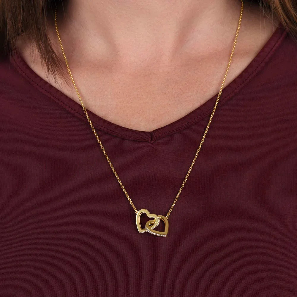 To My Beautiful Daughter - Interlocking Hearts Necklace Gift Set - SLDDL0046 - Sunshine Letters Co