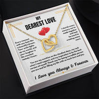To My Dearest Love - Interlocking Hearts Necklace - Gift Set - SLDDL0059 - Sunshine Letters Co