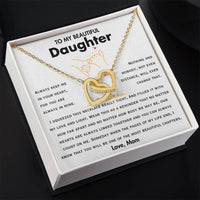 To My Beautiful Daughter - Interlocking Hearts Necklace Gift Set - SLDDL0046 - Sunshine Letters Co