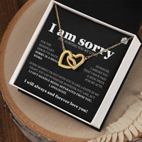 I am sorry - Interlocking Hearts Necklace - Gift Set - SLDDL0118 - Sunshine Letters Co
