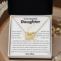 To My Beautiful Daughter - Interlocking Hearts Necklace Gift Set - SLDDL0046 - Sunshine Letters Co