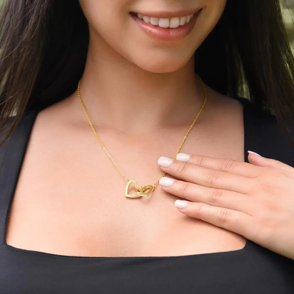 To My Dearest Love - Interlocking Hearts Necklace - Gift Set - SLDDL0059 - Sunshine Letters Co