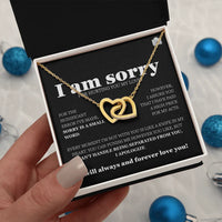 I am sorry - Interlocking Hearts Necklace - Gift Set - SLDDL0118 - Sunshine Letters Co