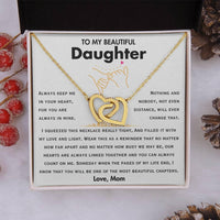 To My Beautiful Daughter - Interlocking Hearts Necklace Gift Set - SLDDL0046 - Sunshine Letters Co