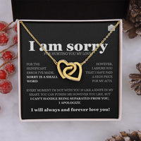 I am sorry - Interlocking Hearts Necklace - Gift Set - SLDDL0118 - Sunshine Letters Co
