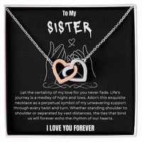 To My Sister - Interlocked Hearts Gift Set - SLDDL0025 - Sunshine Letters Co