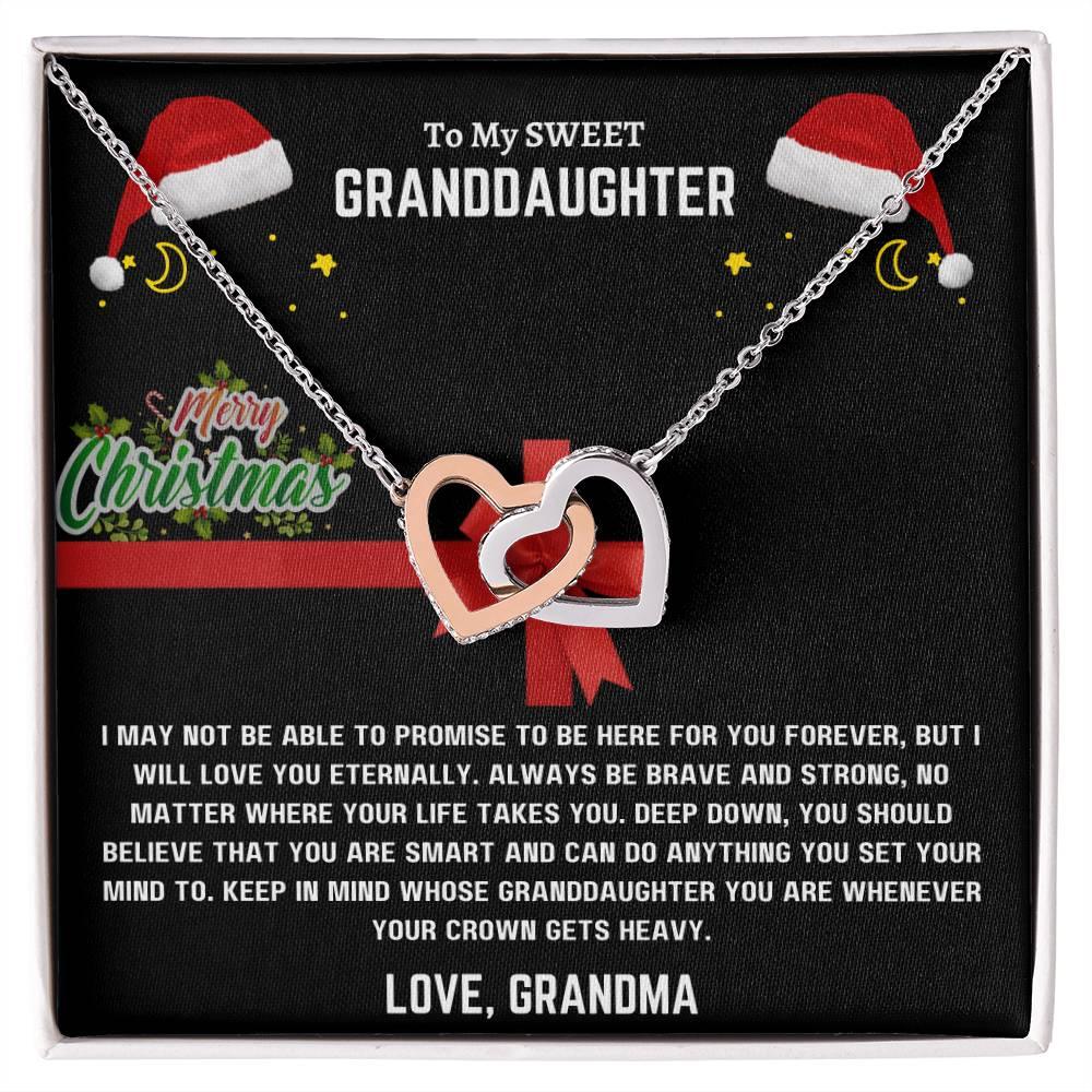 To My Sweet Granddaughter - Interlocking Hearts Necklace Gift Set - SLDDL0049 - Sunshine Letters Co