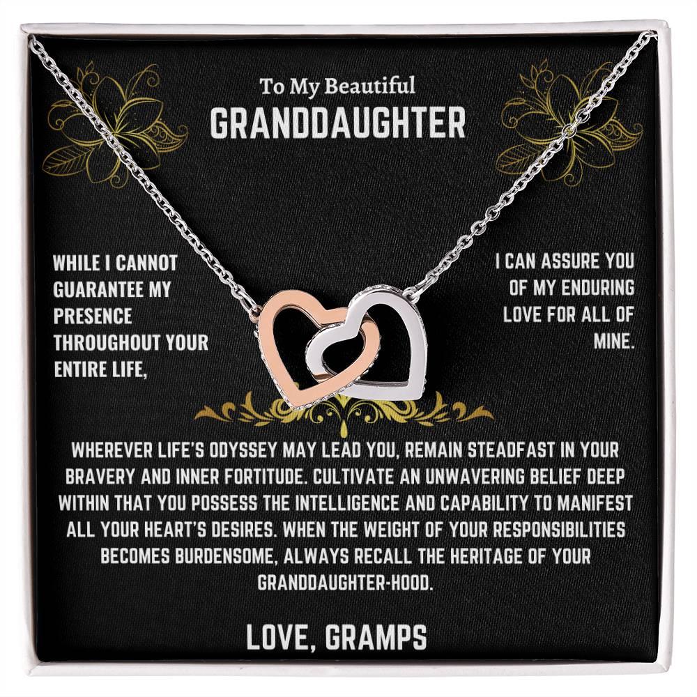 To My Beautiful Granddaughter - Interlocking Hearts Necklace Gift Set - SLDDL0013 - Sunshine Letters Co
