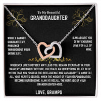 To My Beautiful Granddaughter - Interlocking Hearts Necklace Gift Set - SLDDL0013 - Sunshine Letters Co