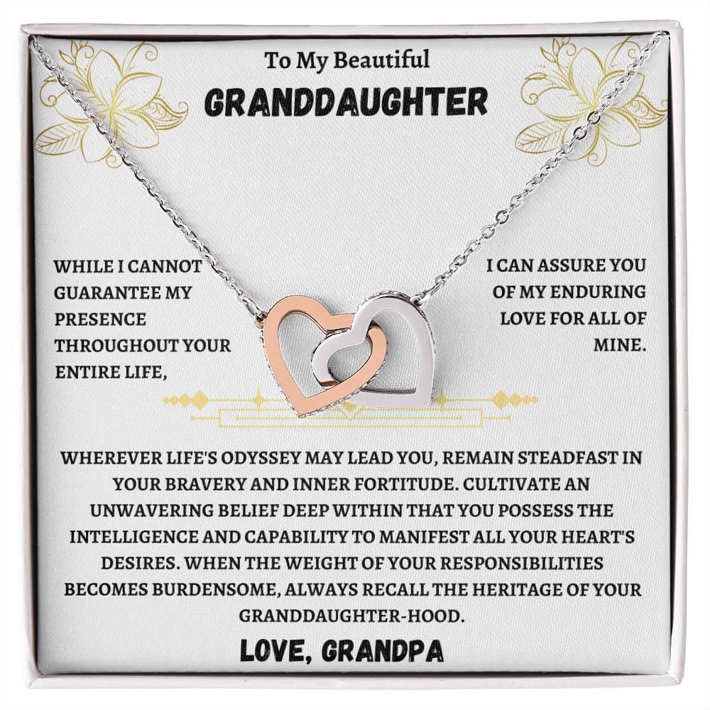 To My Beautiful Granddaughter - Interlocking Hearts Necklace Gift Set - SLDDL0011 - Sunshine Letters Co