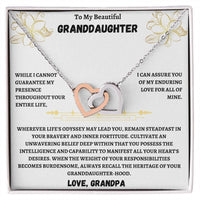 To My Beautiful Granddaughter - Interlocking Hearts Necklace Gift Set - SLDDL0011 - Sunshine Letters Co