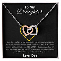 To My Daughter - Interlocking Hearts Necklace Gift Set - SLDDL0047 - Sunshine Letters Co