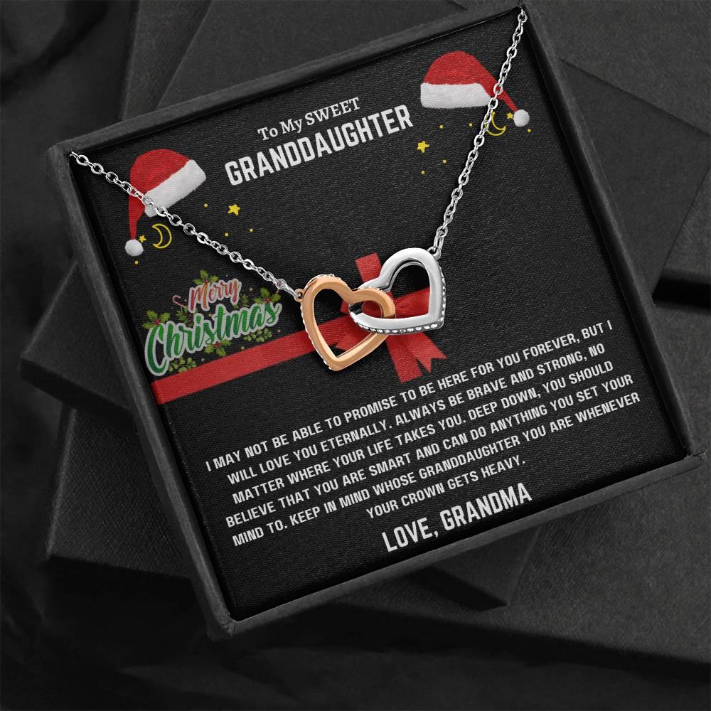To My Sweet Granddaughter - Interlocking Hearts Necklace Gift Set - SLDDL0049 - Sunshine Letters Co