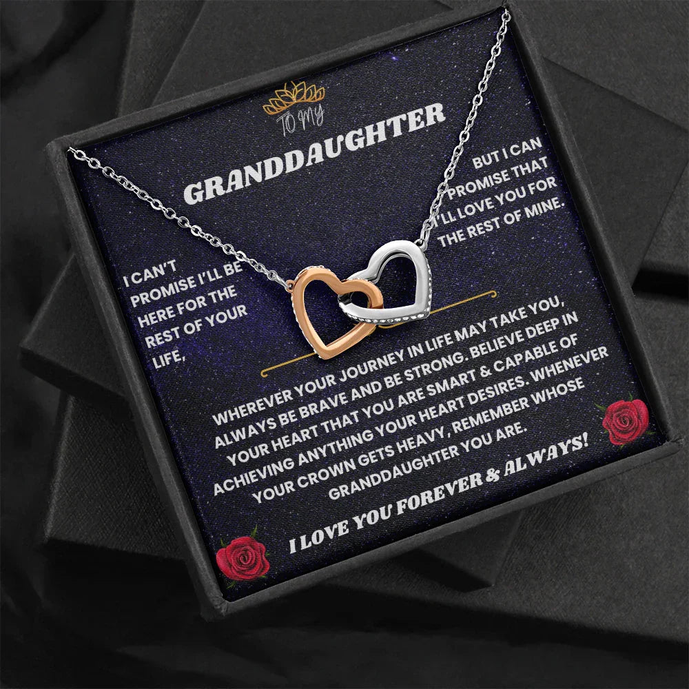 To My Granddaughter - Interlocking Hearts Necklace Gift Set - SLDDL0086 - Sunshine Letters Co