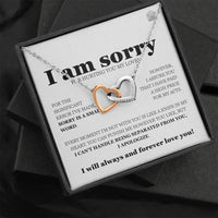 I am sorry - Interlocking Hearts Necklace - Gift Set - SLDDL0114 - Sunshine Letters Co