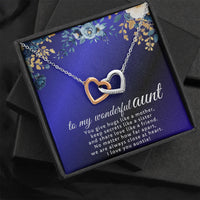 To My Wonderful Aunt - Interlocking Hearts Necklace - Gift Set - SLDDL0120 - Sunshine Letters Co