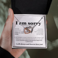 I am sorry - Interlocking Hearts Necklace - Gift Set - SLDDL0114 - Sunshine Letters Co