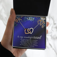 To My Wonderful Aunt - Interlocking Hearts Necklace - Gift Set - SLDDL0120 - Sunshine Letters Co