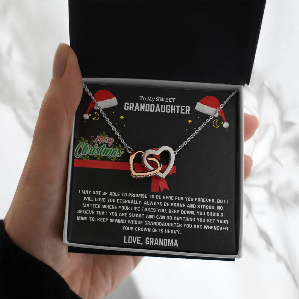 To My Sweet Granddaughter - Interlocking Hearts Necklace Gift Set - SLDDL0049 - Sunshine Letters Co
