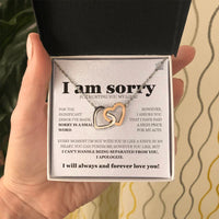 I am sorry - Interlocking Hearts Necklace - Gift Set - SLDDL0114 - Sunshine Letters Co