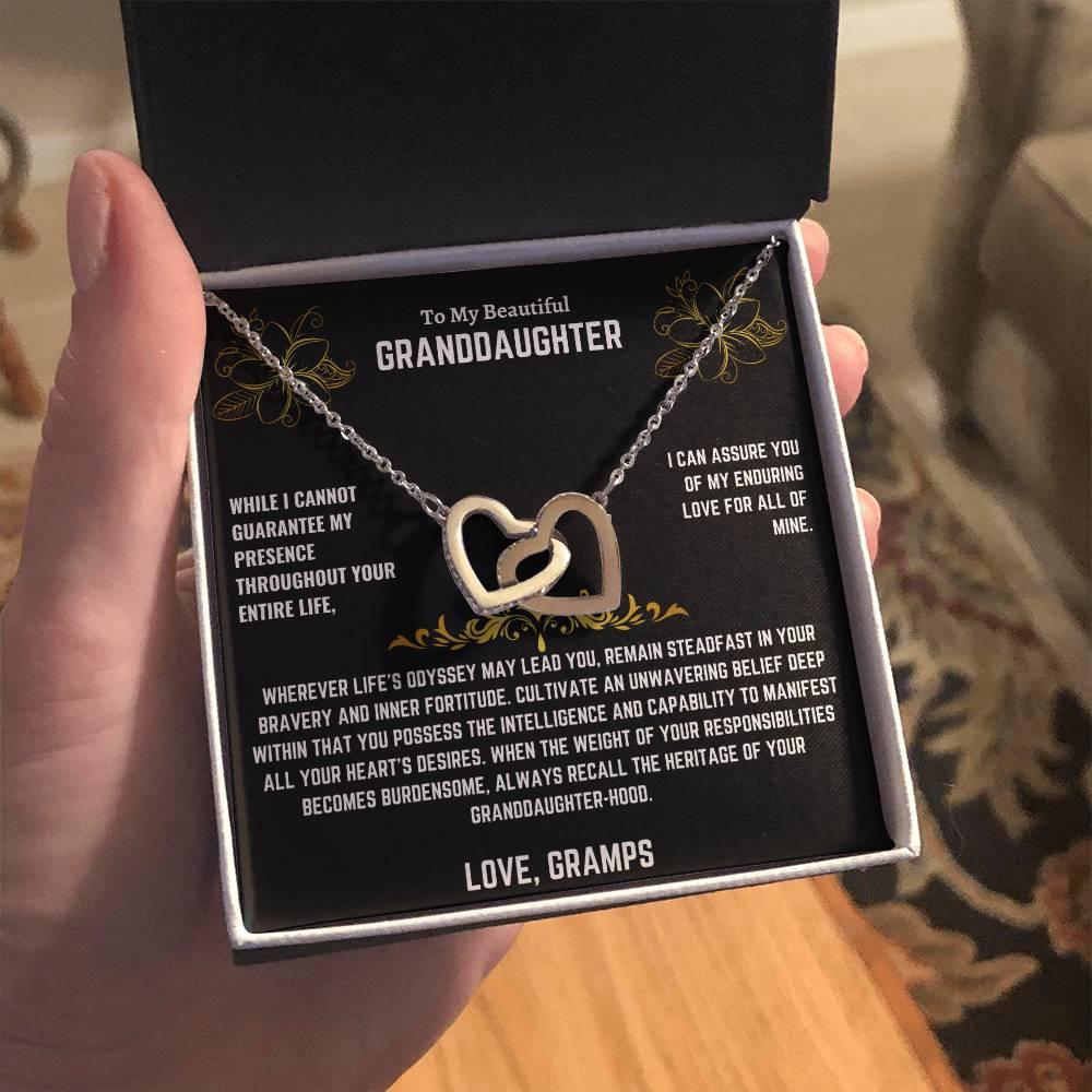 To My Beautiful Granddaughter - Interlocking Hearts Necklace Gift Set - SLDDL0013 - Sunshine Letters Co