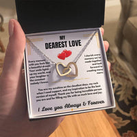 To My Dearest Love - Interlocking Hearts Necklace - Gift Set - SLDDL0059 - Sunshine Letters Co