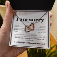 I am sorry - Interlocking Hearts Necklace - Gift Set - SLDDL0114 - Sunshine Letters Co