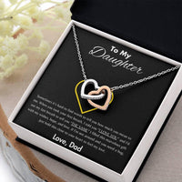 To My Daughter - Interlocking Hearts Necklace Gift Set - SLDDL0047 - Sunshine Letters Co