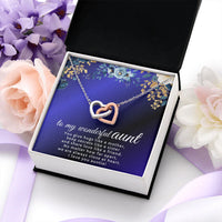 To My Wonderful Aunt - Interlocking Hearts Necklace - Gift Set - SLDDL0120 - Sunshine Letters Co