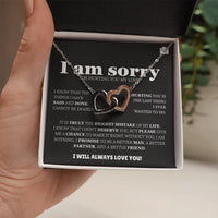 I am sorry - Interlocking Hearts Necklace - Apology Gift Set - SLDDL0129 - Sunshine Letters Co