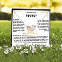 To My Beautiful Wife - Interlocking Hearts Necklace Gift Set - SLDDL0018 - Sunshine Letters Co