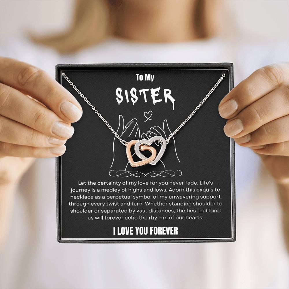 To My Sister - Interlocked Hearts Gift Set - SLDDL0025 - Sunshine Letters Co