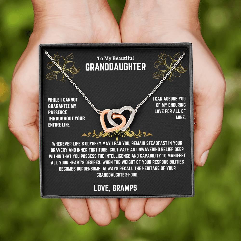 To My Beautiful Granddaughter - Interlocking Hearts Necklace Gift Set - SLDDL0013 - Sunshine Letters Co