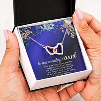 To My Wonderful Aunt - Interlocking Hearts Necklace - Gift Set - SLDDL0120 - Sunshine Letters Co