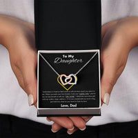To My Daughter - Interlocking Hearts Necklace Gift Set - SLDDL0047 - Sunshine Letters Co