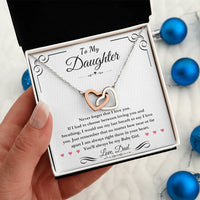 To My Daughter - Interlocking Hearts Necklace - Gift Set - SLDDL0100 - Sunshine Letters Co
