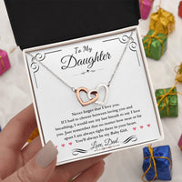 To My Daughter - Interlocking Hearts Necklace - Gift Set - SLDDL0100 - Sunshine Letters Co