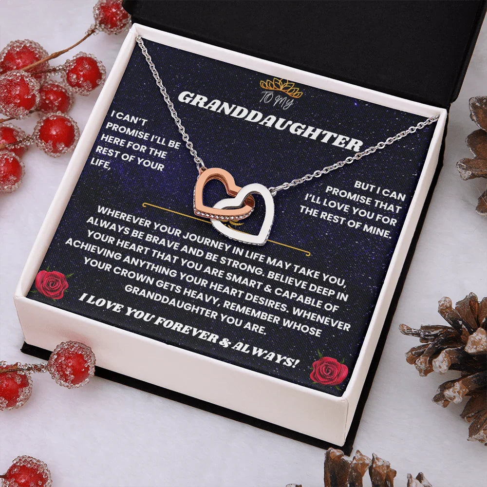 To My Granddaughter - Interlocking Hearts Necklace Gift Set - SLDDL0086 - Sunshine Letters Co