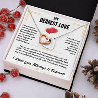 To My Dearest Love - Interlocking Hearts Necklace - Gift Set - SLDDL0059 - Sunshine Letters Co
