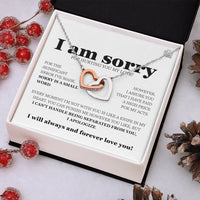 I am sorry - Interlocking Hearts Necklace - Gift Set - SLDDL0114 - Sunshine Letters Co