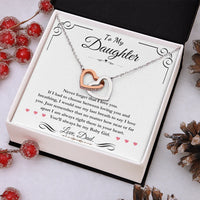 To My Daughter - Interlocking Hearts Necklace - Gift Set - SLDDL0100 - Sunshine Letters Co