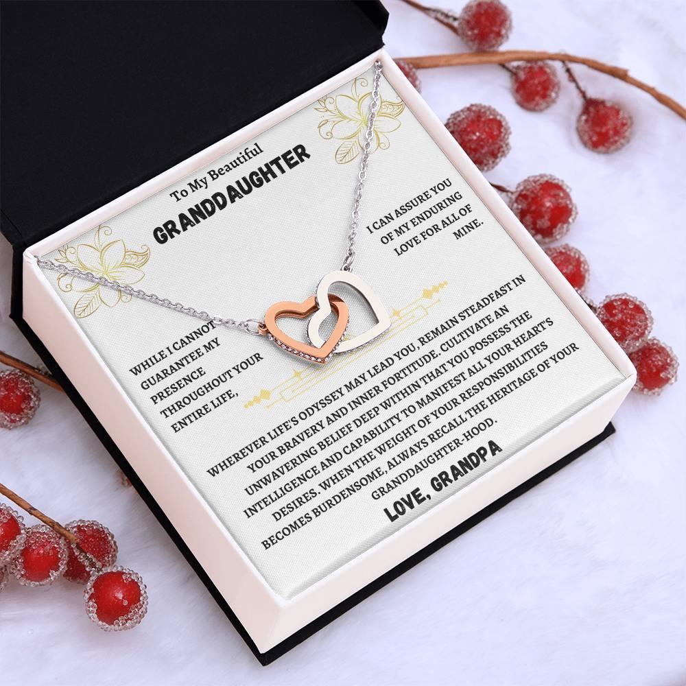 To My Beautiful Granddaughter - Interlocking Hearts Necklace Gift Set - SLDDL0011 - Sunshine Letters Co