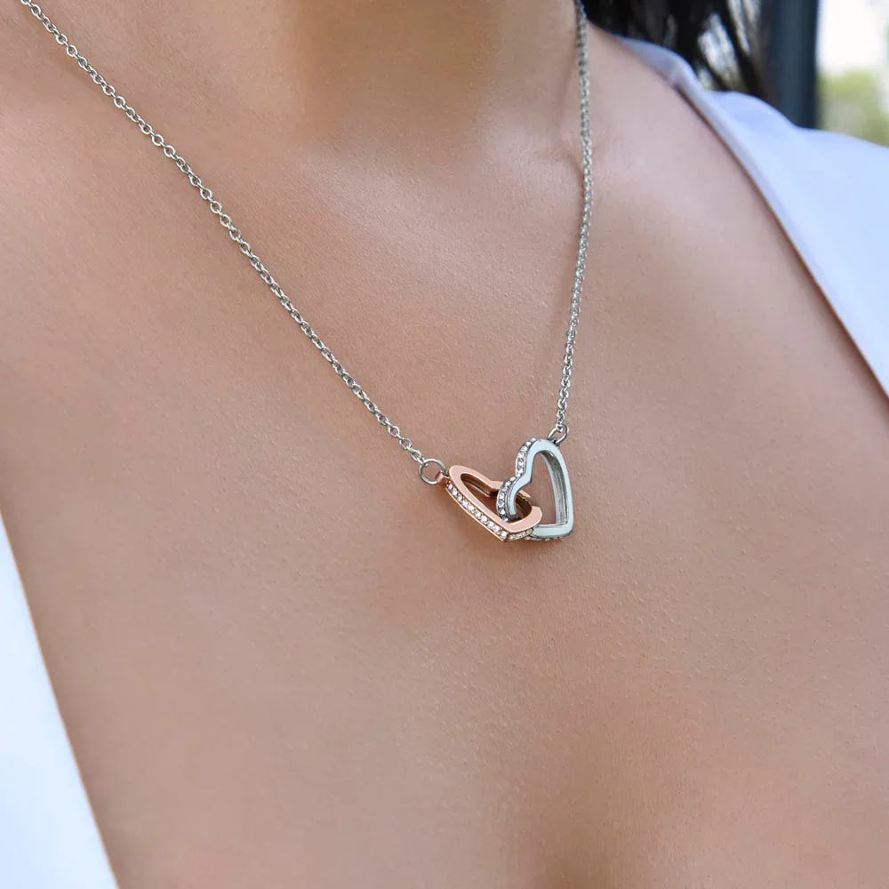 To My Dearest Love - Interlocking Hearts Necklace - Gift Set - SLDDL0061 - Sunshine Letters Co