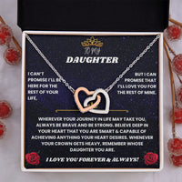 To My Daughter - Interlocking Hearts Necklace - Gift Set - SLDDL0083 - Sunshine Letters Co