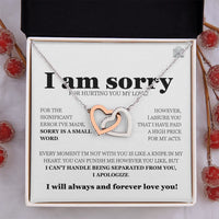 I am sorry - Interlocking Hearts Necklace - Gift Set - SLDDL0114 - Sunshine Letters Co
