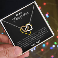 To My Daughter - Interlocking Hearts Necklace Gift Set - SLDDL0047 - Sunshine Letters Co