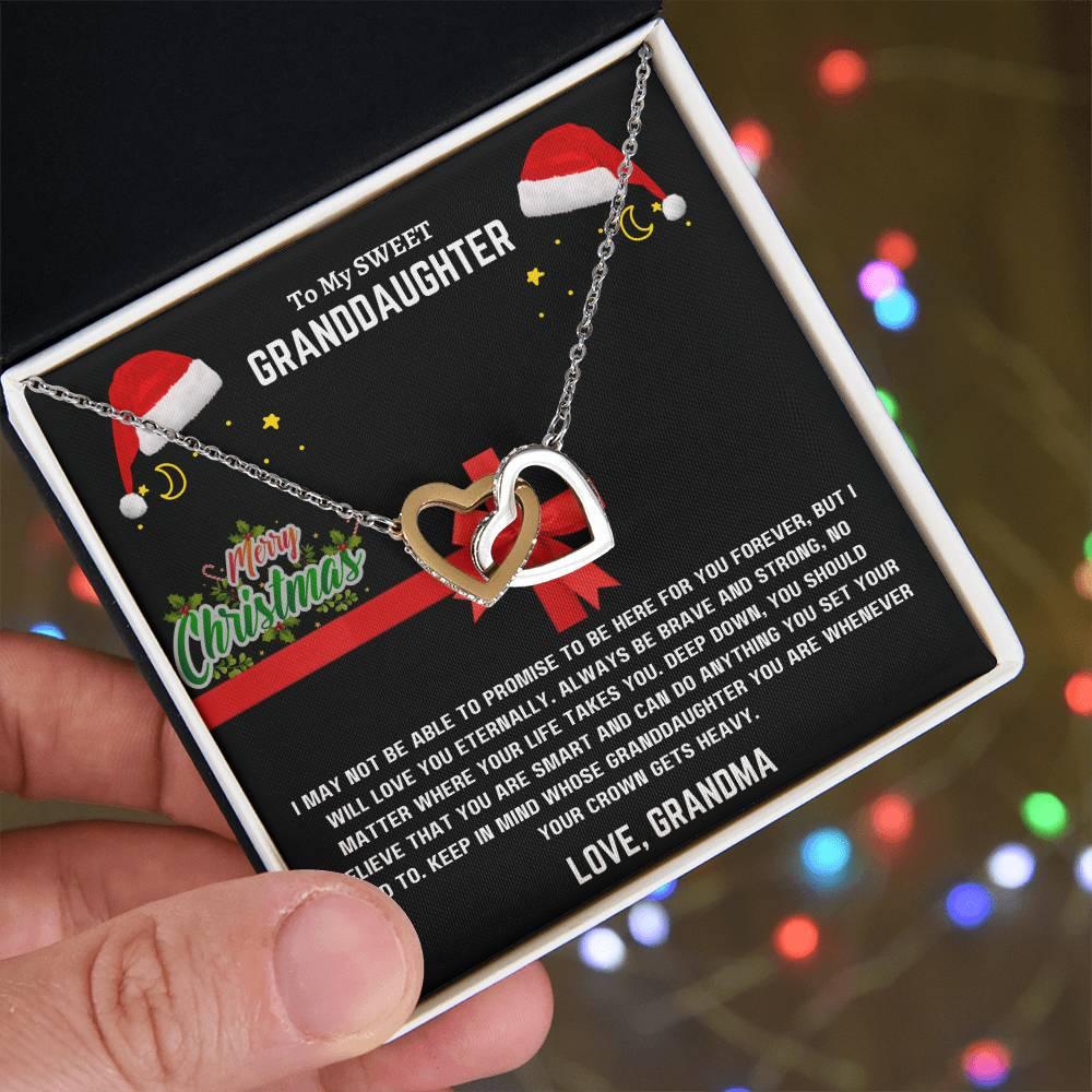 To My Sweet Granddaughter - Interlocking Hearts Necklace Gift Set - SLDDL0049 - Sunshine Letters Co